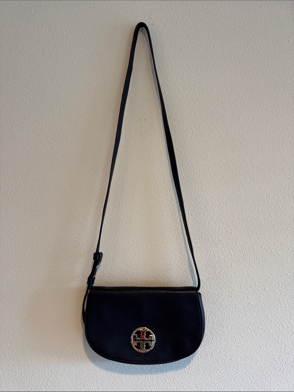 Tory Burch Black Crossbody Bag with Gold Logo